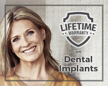 Lifetime warranty on dental implants